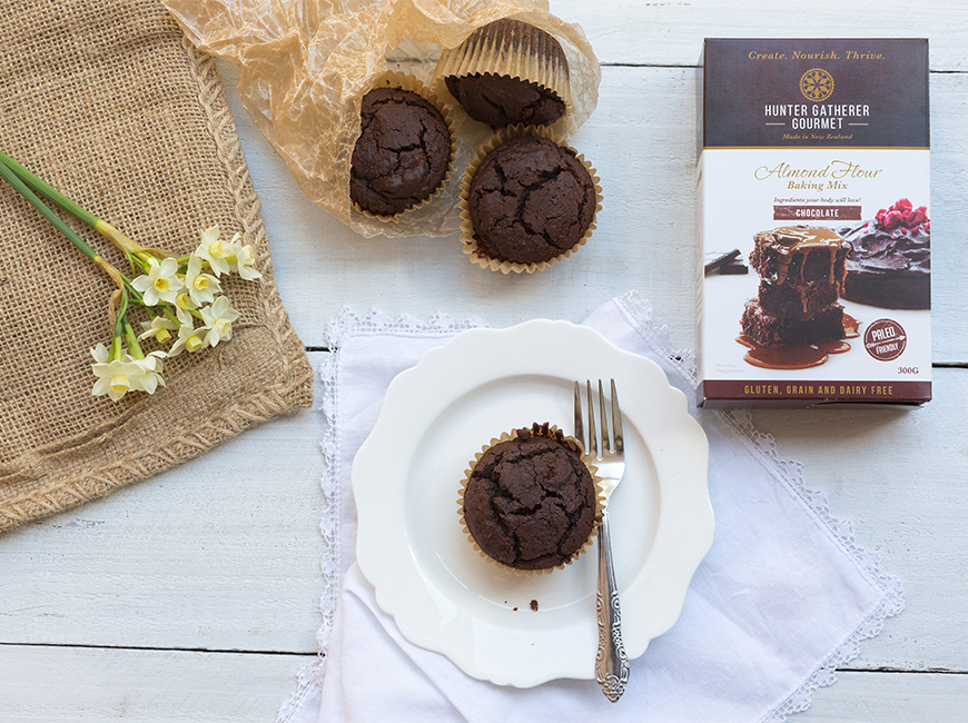 chocolate paleo brownie muffins hunter gatherer gourmet