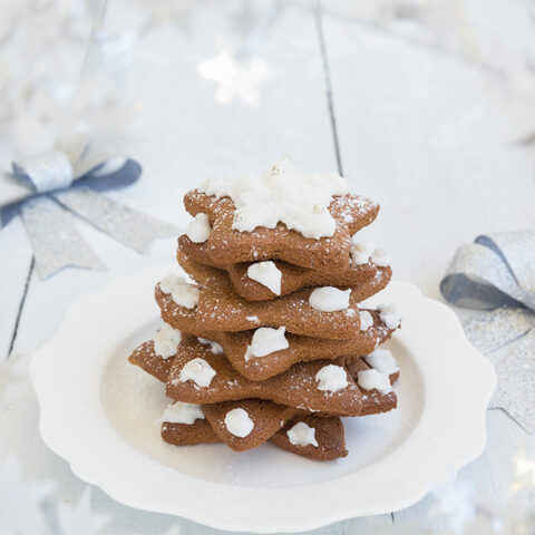 gluten free paleo Christmas tree cookie stack