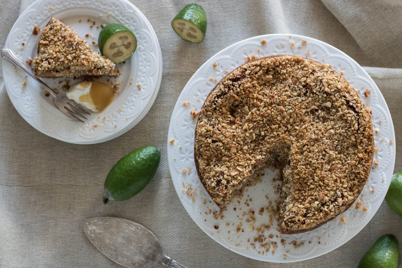 Feijoa Cake with Crumble Topping