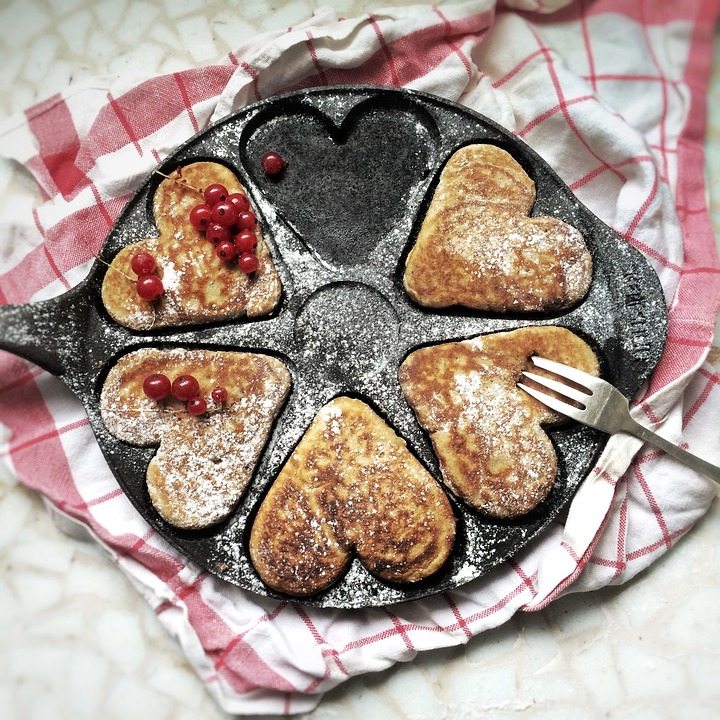 Gluten Free pancakes hearts